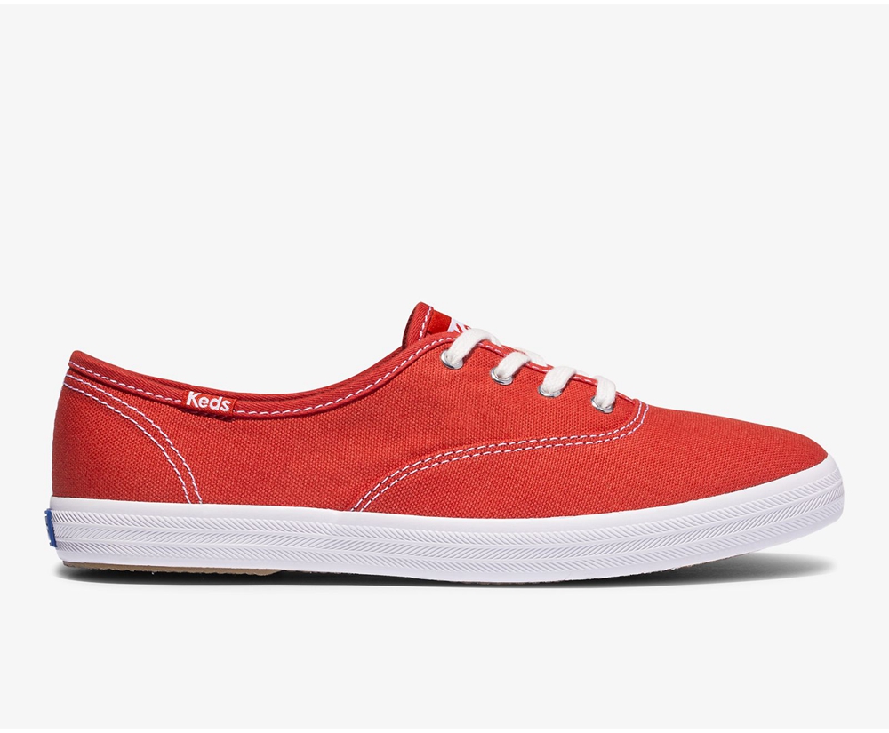 Keds Womens Sneakers Red - Champion Organic Cotton Canvas - 952VWKUJI